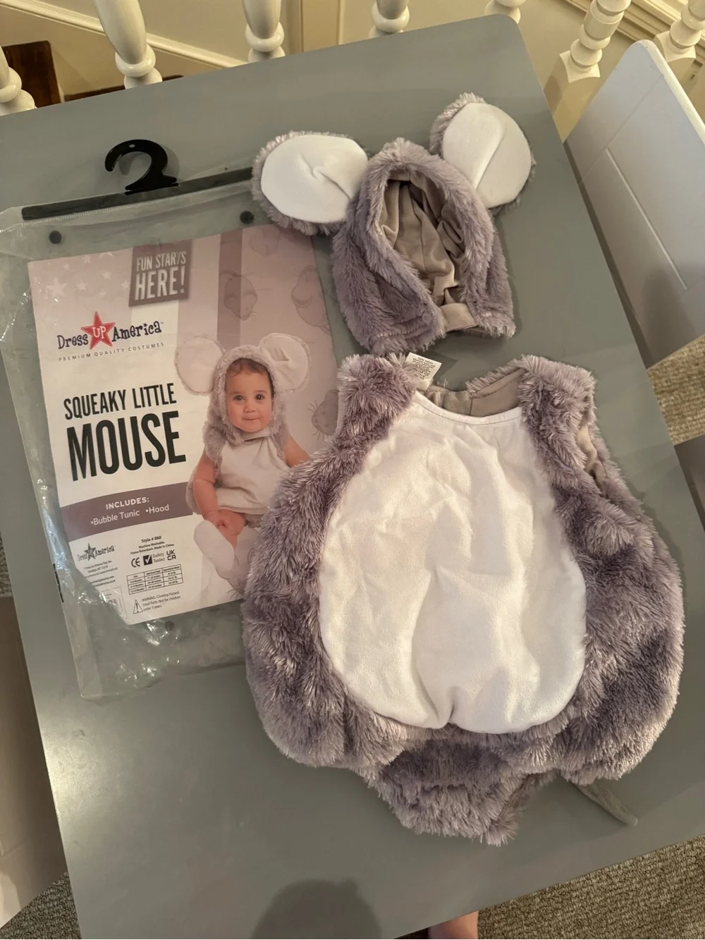 Dress Up America Squeaky Little Mouse Kids Halloween Costume - Gray